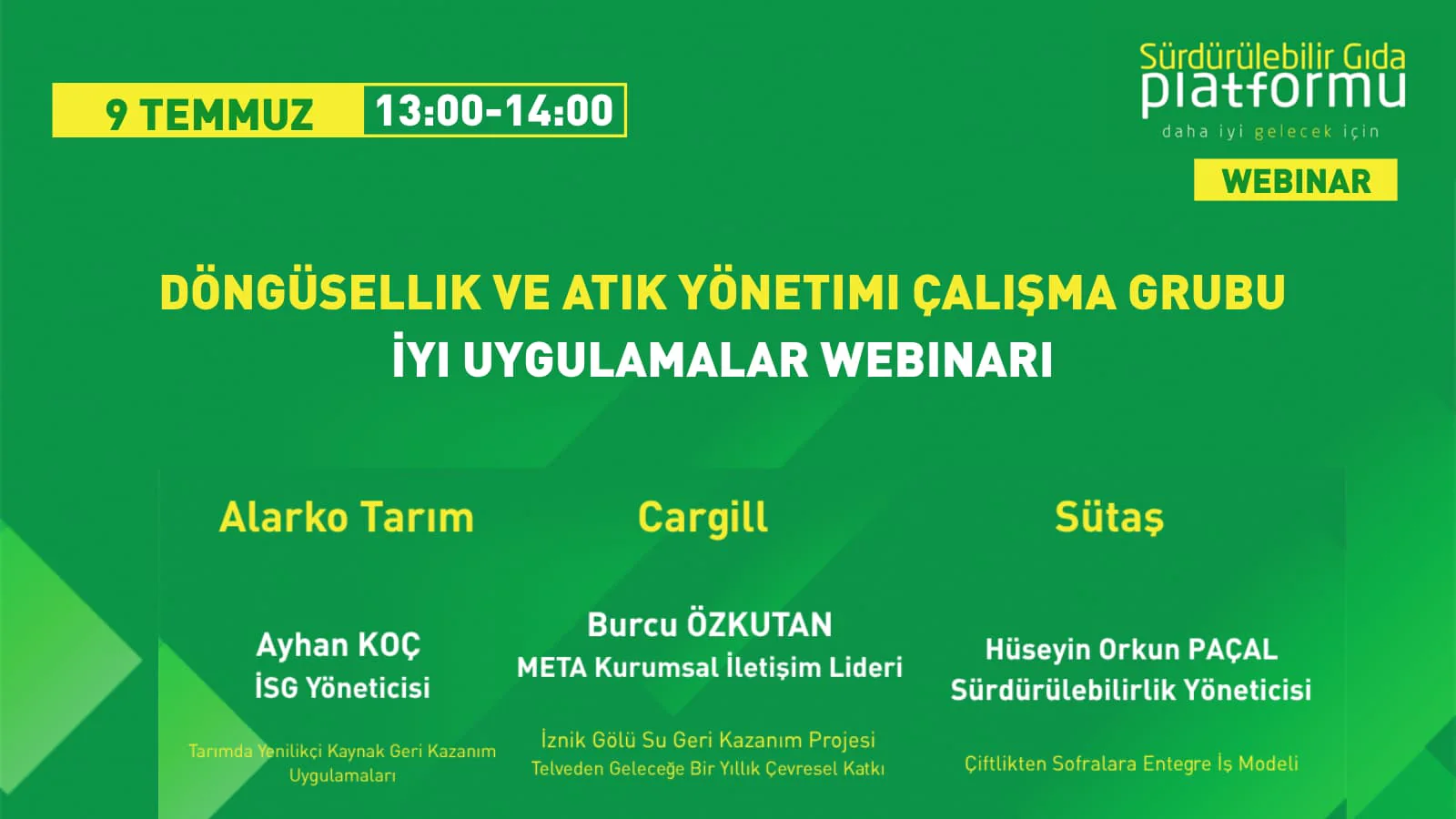 SGP - Döngüsellik ve Atık Yönetimi Çalışma Grubu İyi Uygulamalar Webinarı